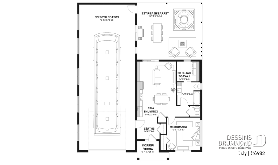 Rez-de-chaussée - Modèle de petite maison abordable, garage attaché pour VR et une chambre OU option sans garage avec 3 chambres - July