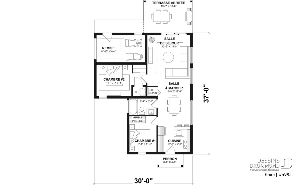 Rez-de-chaussée option 2 - Maison moderne cubique avec garage pour motorisé et plusieurs options d'aménagement intérieur - Halte
