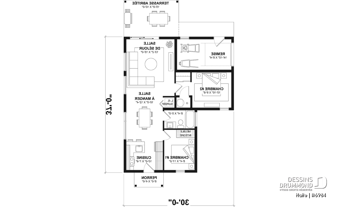 Rez-de-chaussée option 2 - Maison moderne cubique avec garage pour motorisé et plusieurs options d'aménagement intérieur - Halte