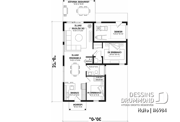 Rez-de-chaussée option 2 - Maison moderne cubique avec garage pour motorisé et plusieurs options d'aménagement intérieur - Halte