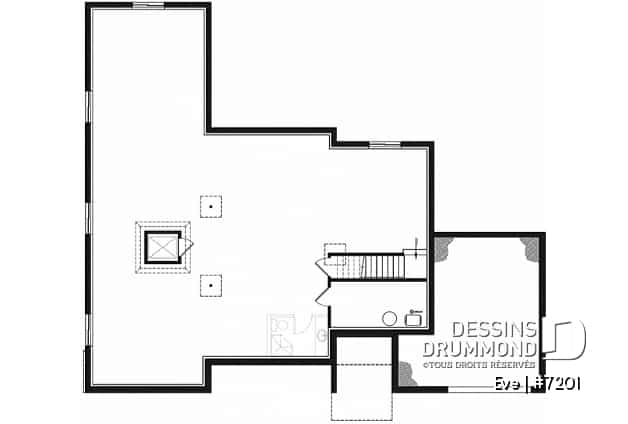 Sous-sol - Plan de maison avec ascenseur et entièrement adapté pour fauteuil roulant, 2 chambres, bureau, garage - Eve