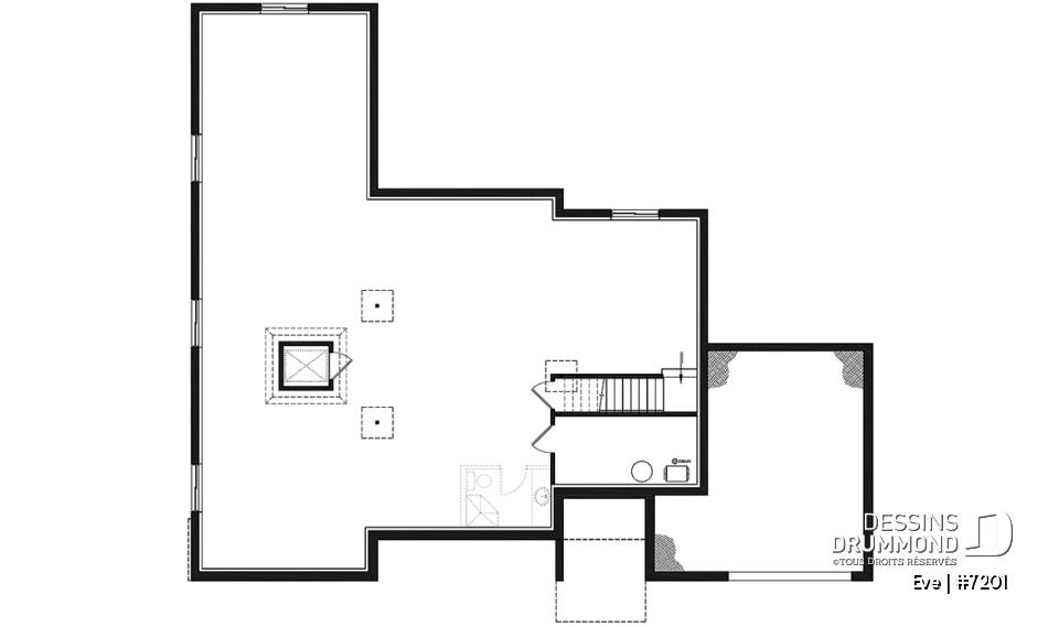 Sous-sol - Plan de maison avec ascenseur et entièrement adapté pour fauteuil roulant, 2 chambres, bureau, garage - Eve