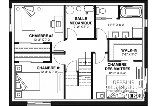 Sous-sol - Plan de maison écologique 3 to 4 chambres, bureau, plafond cathédral, aire ouverte - Kief