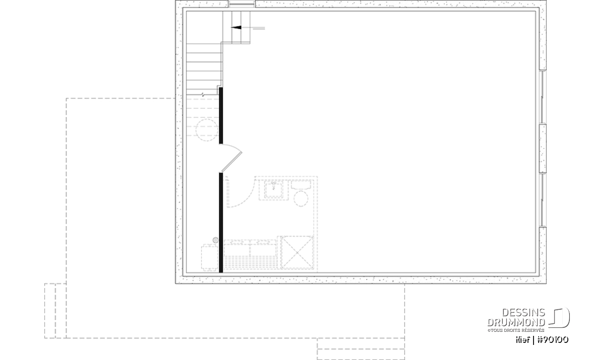 Sous-sol aménageable - Plan éco-responsable petit chalet ou maison compacte, 2 à 4 chambres, cathédral, s-sol aménagé optionnel ($) - Kief