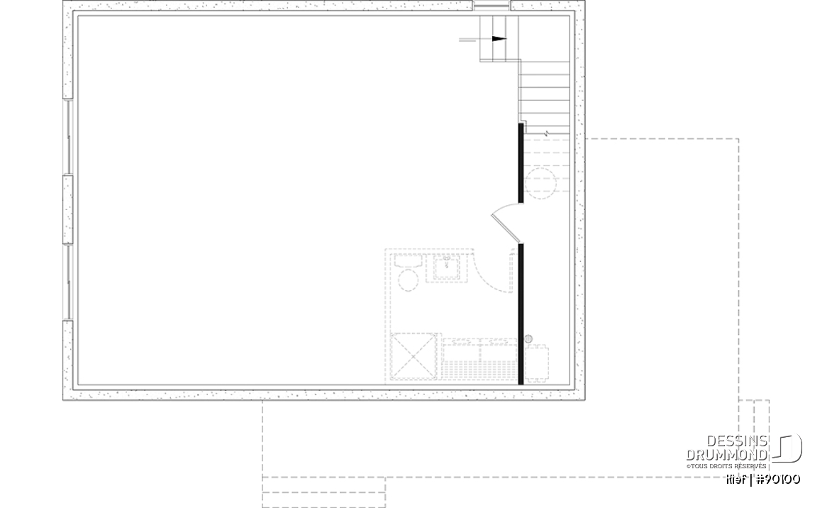 Sous-sol aménageable - Plan éco-responsable petit chalet ou maison compacte, 2 à 4 chambres, cathédral, s-sol aménagé optionnel ($) - Kief