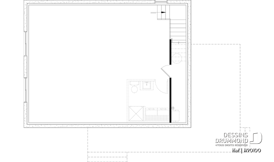 Sous-sol aménageable - Plan éco-responsable petit chalet ou maison compacte, 2 à 4 chambres, cathédral, s-sol aménagé optionnel ($) - Kief