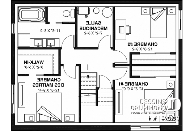 Sous-sol - Plan de maison écologique 3 to 4 chambres, bureau, plafond cathédral, aire ouverte - Kief