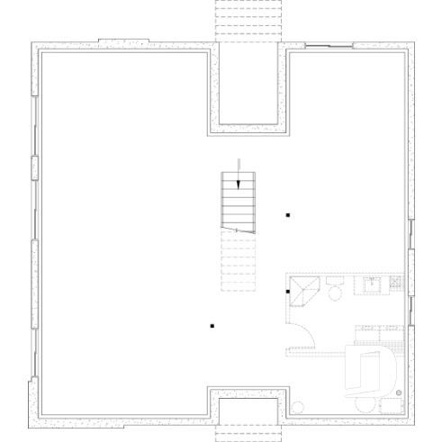 Sous-sol aménageable - Plan maison éco-responsable 1 à 4 chambres, bureau, foyer, mezzanine, vestiaire, s-sol aménagé optionnel ($) - Intervalle