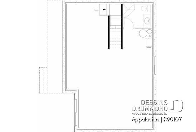 Sous-sol aménageable - Entrée de côté avec vue en façade, 1 à 3 chambres, grande galerie, buanderie au rdc - Appalaches