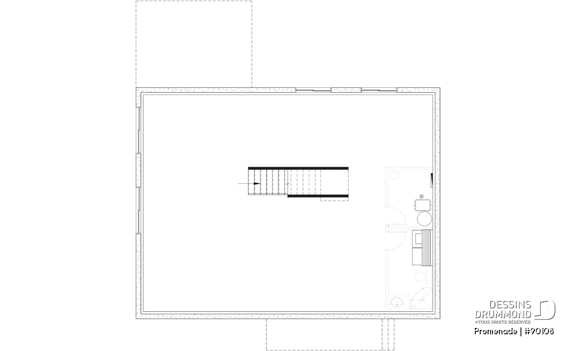 Sous-sol aménageable - Plan de maison éco-responsable, 1 à 3 chambres + bureau, sous-sol aménagé (optionel $) - Promenade