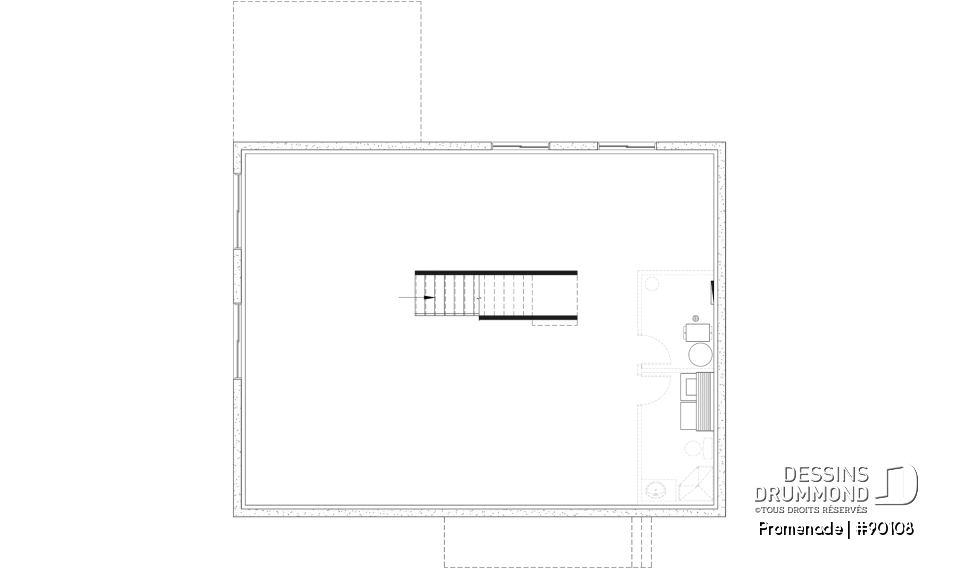 Sous-sol aménageable - Plan de maison éco-responsable, 1 à 3 chambres + bureau, sous-sol aménagé (optionel $) - Promenade
