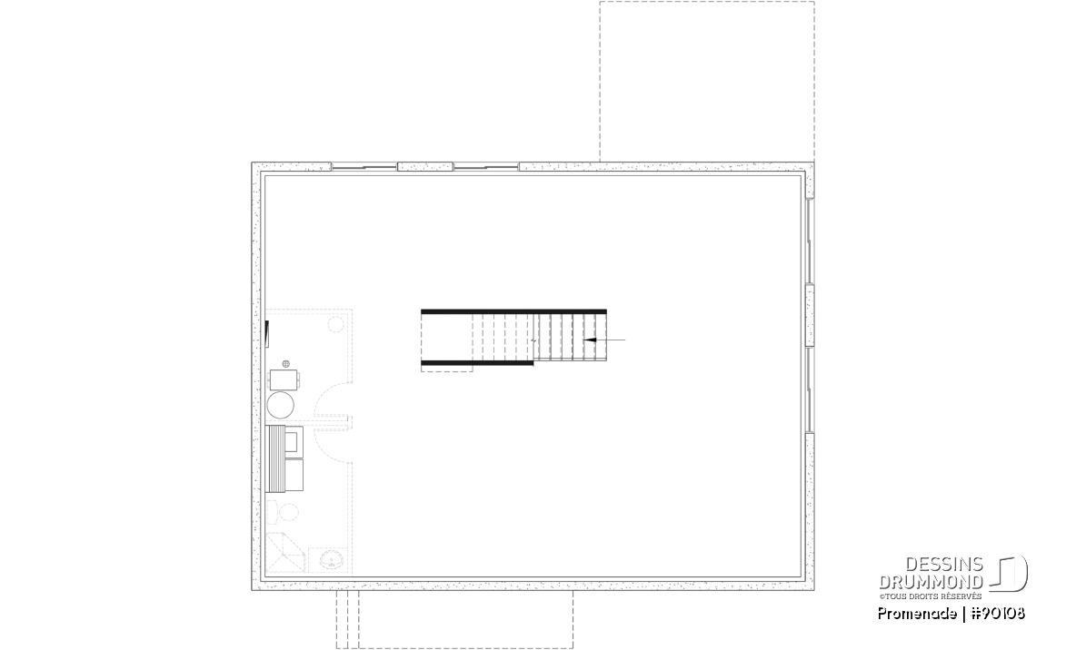 Sous-sol aménageable - Plan de maison éco-responsable, 1 à 3 chambres + bureau, sous-sol aménagé (optionel $) - Promenade
