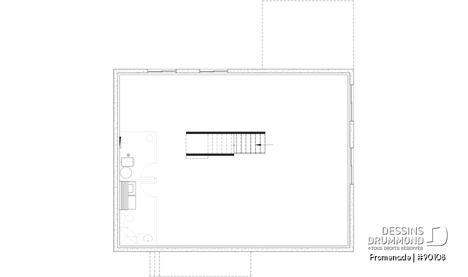 Sous-sol aménageable - Plan de maison éco-responsable, 1 à 3 chambres + bureau, sous-sol aménagé (optionel $) - Promenade