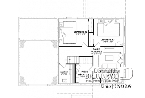 Sous-sol aménagé - Plan de maison original avec coin lecture sur filet suspendu au dessus du salon et mur d'escalade - Cime