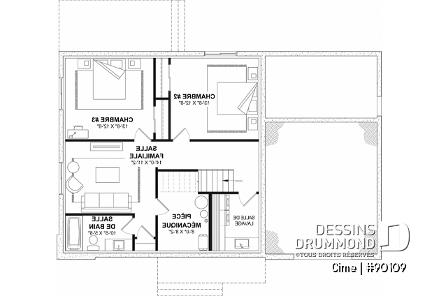 Sous-sol aménagé - Plan de maison éco-responsable avec superbe chambre des parents à l'étage, grand bureau, serre et garage - Cime