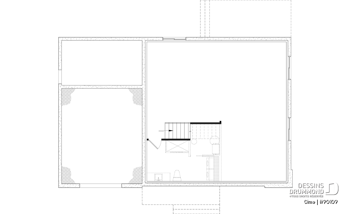 Sous-sol aménageable - Plan de maison éco-responsable avec superbe chambre des parents à l'étage, grand bureau, serre et garage - Cime