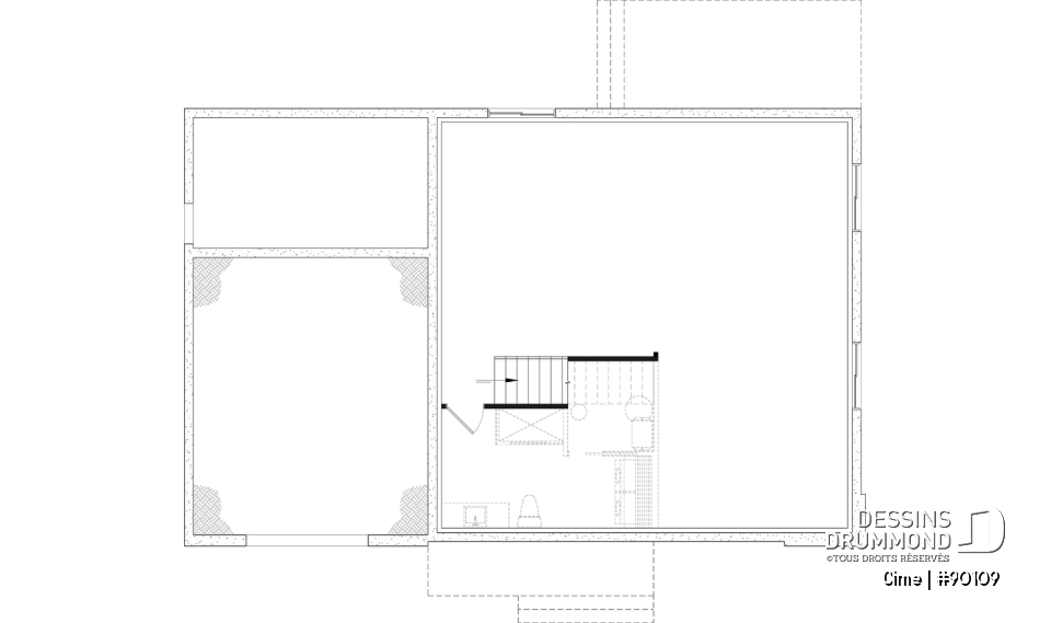Sous-sol aménageable - Plan de maison éco-responsable avec superbe chambre des parents à l'étage, grand bureau, serre et garage - Cime