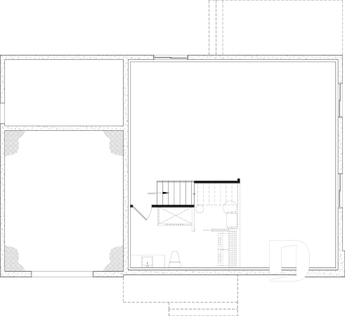 Sous-sol aménageable - Plan de maison éco-responsable avec superbe chambre des parents à l'étage, grand bureau, serre et garage - Cime