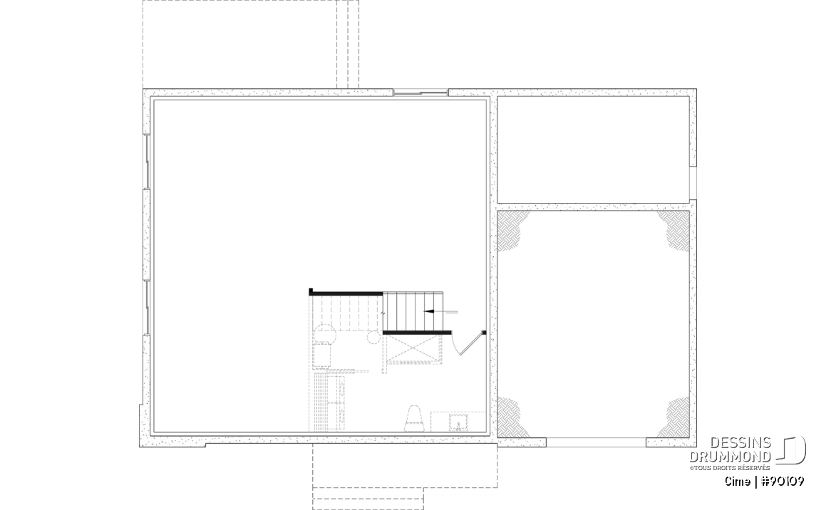 Sous-sol aménageable - Plan de maison éco-responsable avec superbe chambre des parents à l'étage, grand bureau, serre et garage - Cime