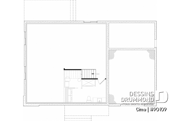 Sous-sol aménageable - Plan de maison éco-responsable avec superbe chambre des parents à l'étage, grand bureau, serre et garage - Cime