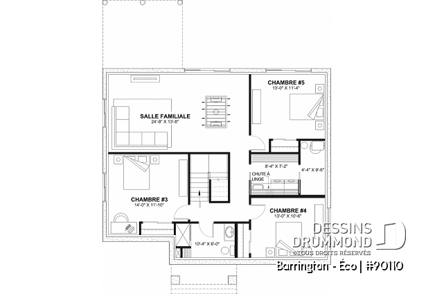 Sous-sol aménagé (Optionel $) - Plain-pied farmhouse éco-responsable, de 2 à 5 chambres, s-sol aménagé (optionnel $), terrasse couverte - Barrington - Éco