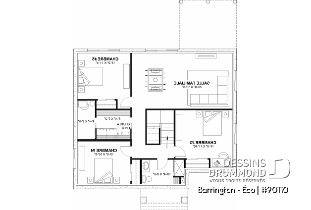 Sous-sol aménagé (Optionel $) - Plain-pied farmhouse éco-responsable, de 2 à 5 chambres, s-sol aménagé (optionnel $), terrasse couverte - Barrington - Éco