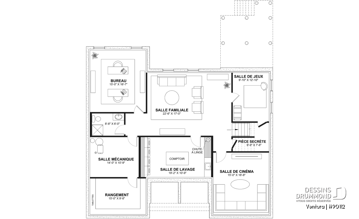 Sous-sol aménagé (Optionel $) - Superbe Farmhouse éco-responsable de 4+ chambres, avec 2 îlots, gym et sous-sol aménagé optionnel ($) - Ventura