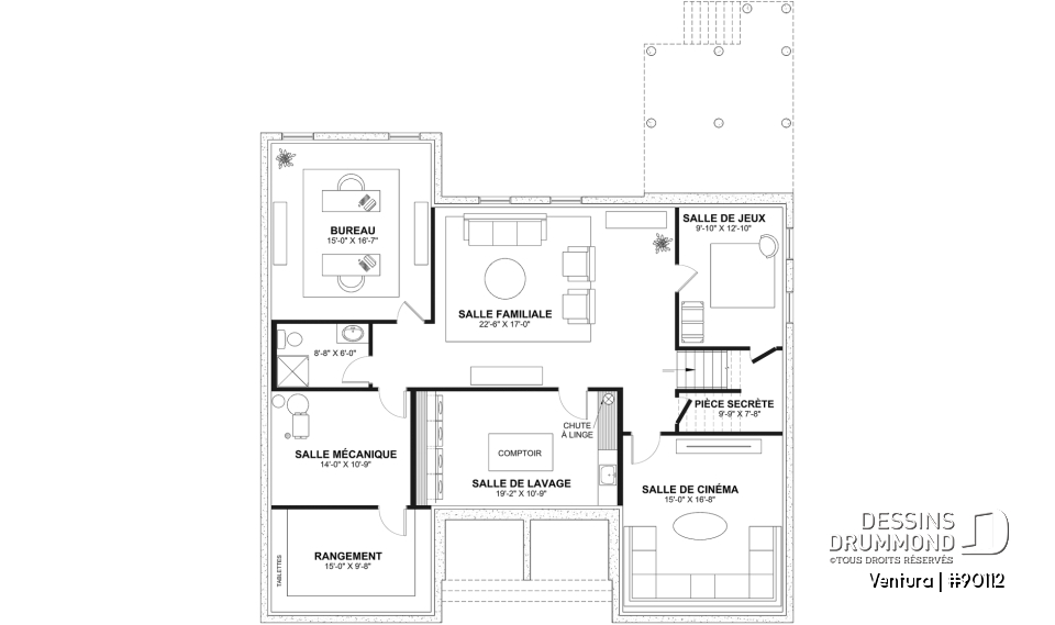 Sous-sol aménagé (Optionel $) - Superbe Farmhouse éco-responsable de 4+ chambres, avec 2 îlots, gym et sous-sol aménagé optionnel ($) - Ventura