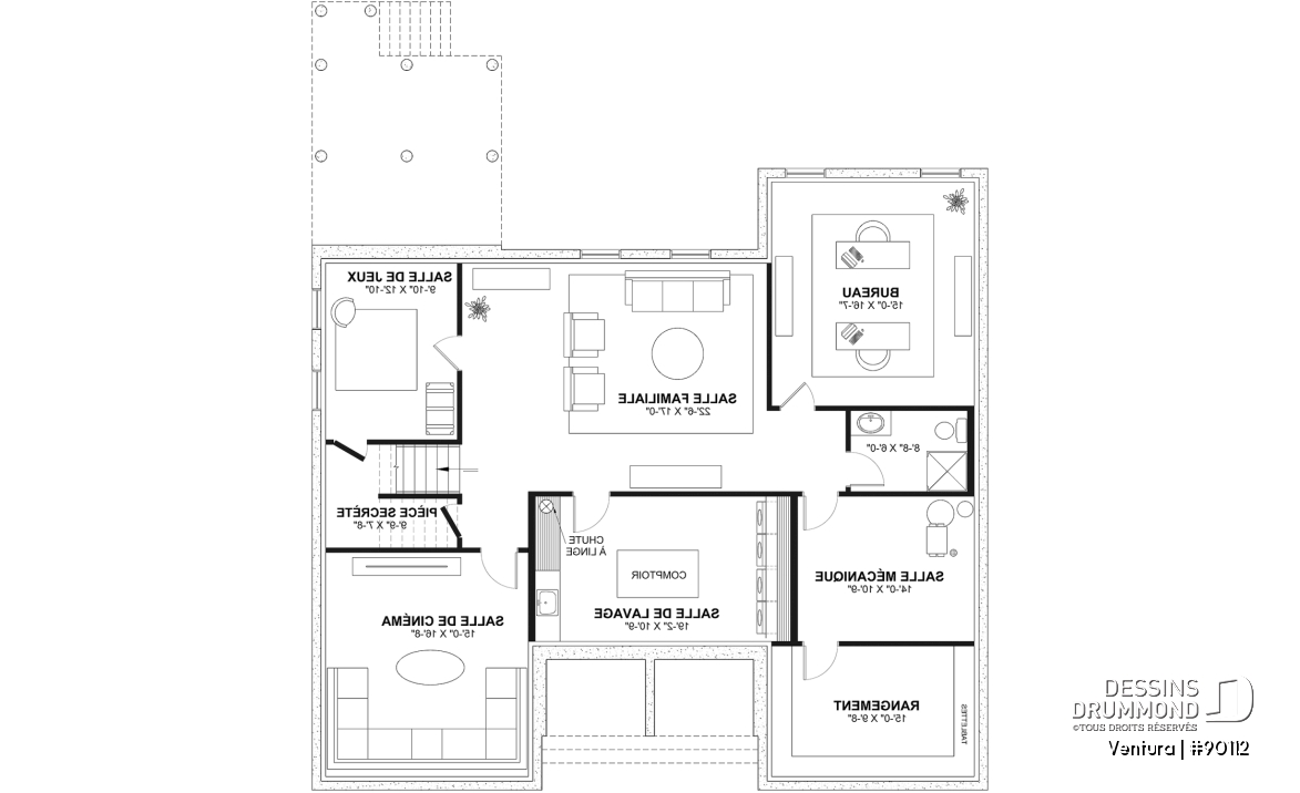 Sous-sol aménagé (Optionel $) - Superbe Farmhouse éco-responsable de 4+ chambres, avec 2 îlots, gym et sous-sol aménagé optionnel ($) - Ventura