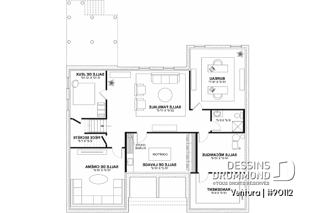Sous-sol aménagé (Optionel $) - Superbe Farmhouse éco-responsable de 4+ chambres, avec 2 îlots, gym et sous-sol aménagé optionnel ($) - Ventura