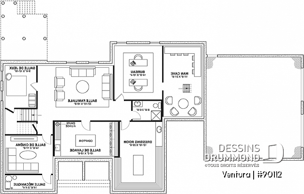 Sous-sol - Superbe Farmhouse proposant 4+ chambres, 2 îlots à la cuisine, 2 bureaux, 2 salons, gym et bien plus! - Ventura