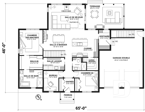 Rez-de-chaussée - Plain-pied Farmhouse éco-responsable 2 à 5 chambres, bureau, garage double, sous-sol aménagé (optionnel $) - Maple Way - Éco