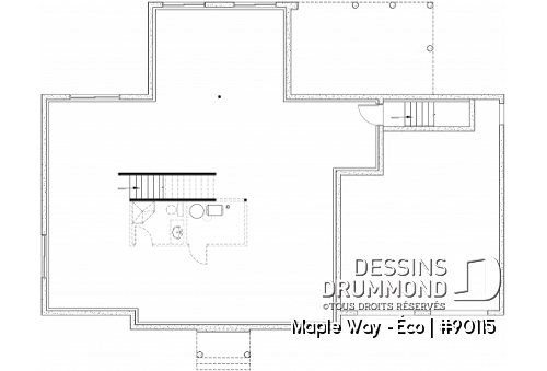 Sous-sol aménageable - Plain-pied Farmhouse éco-responsable 2 à 5 chambres, bureau, garage double, sous-sol aménagé (optionnel $) - Maple Way - Éco