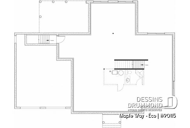 Sous-sol aménageable - Plain-pied Farmhouse éco-responsable 2 à 5 chambres, bureau, garage double, sous-sol aménagé (optionnel $) - Maple Way - Éco