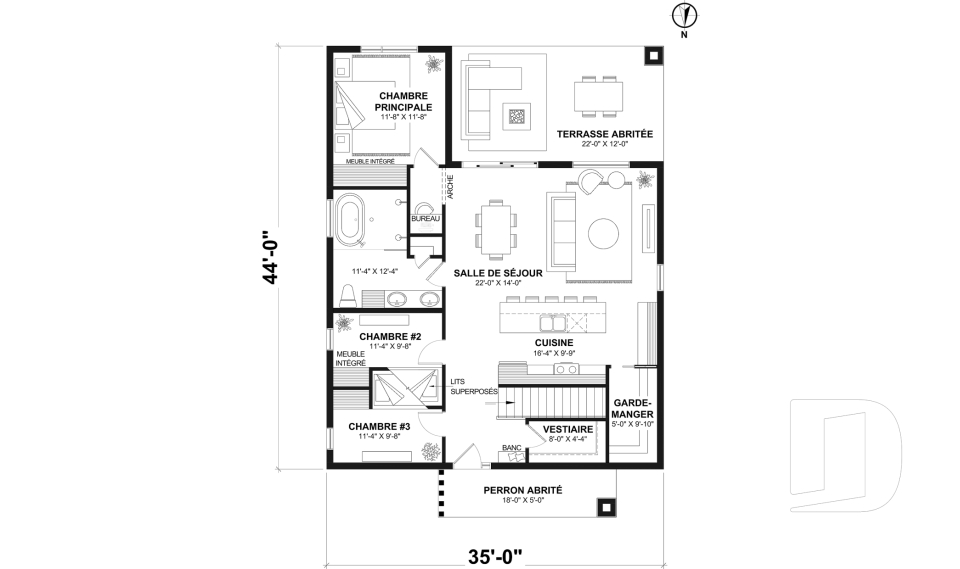Rez-de-chaussée (Optionel $) -  - La Baie