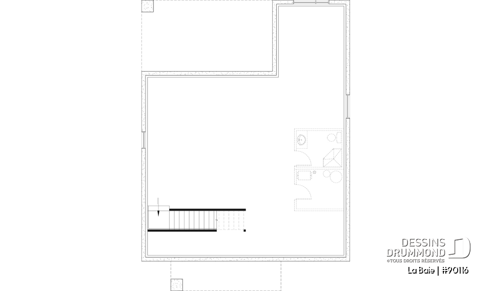 Sous-sol aménageable (Optionel $) - Plan de plain-pied éco-responsable 3 chambres, vestiaire, aire ouverte au secteur activités, terrasse abritée - La Baie