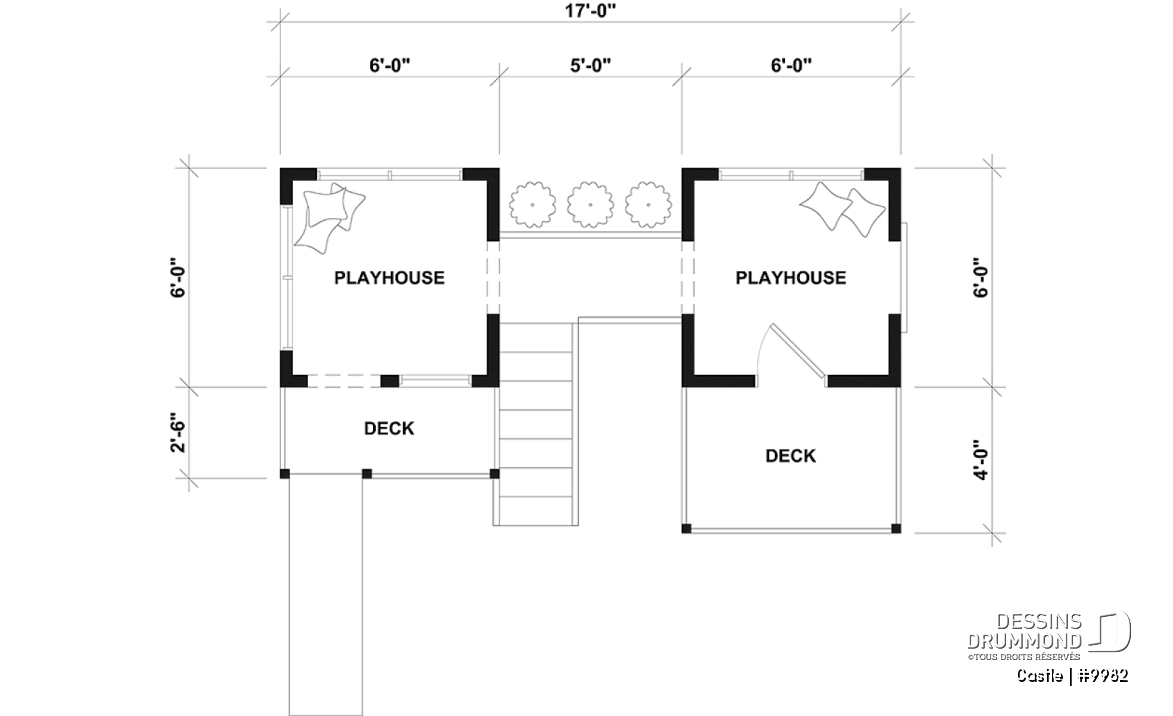 Rez-de-chaussée - Plan gratuit de grande maisonnette pour enfant à construire soi-même - Mini maison d'inspiration scandinave - Castle