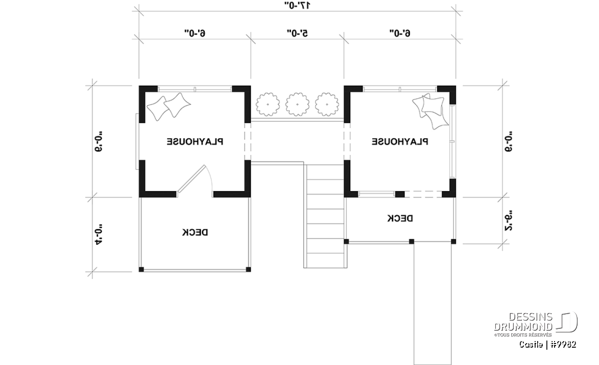 Rez-de-chaussée - Plan gratuit de grande maisonnette pour enfant à construire soi-même - Mini maison d'inspiration scandinave - Castle