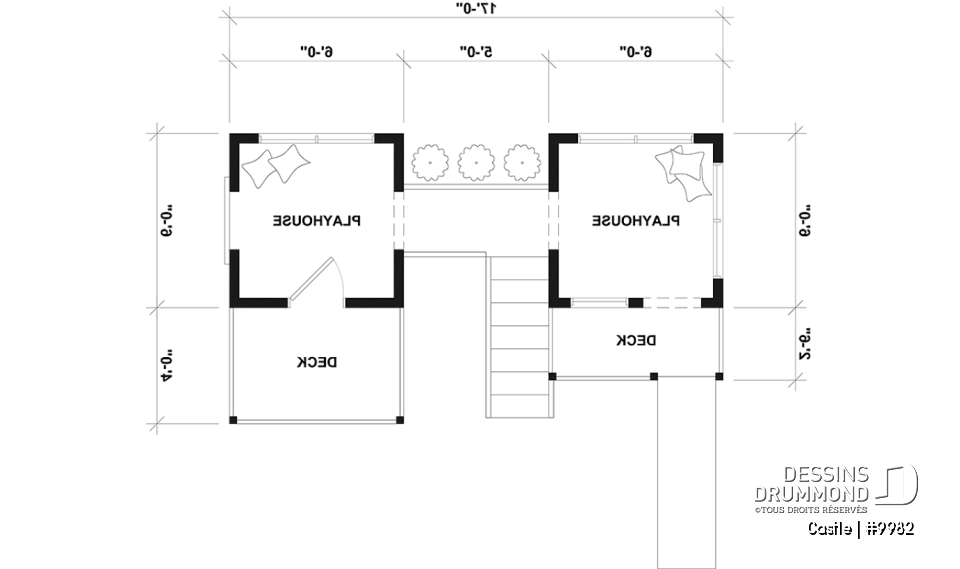 Rez-de-chaussée - Plan gratuit de grande maisonnette pour enfant à construire soi-même - Mini maison d'inspiration scandinave - Castle