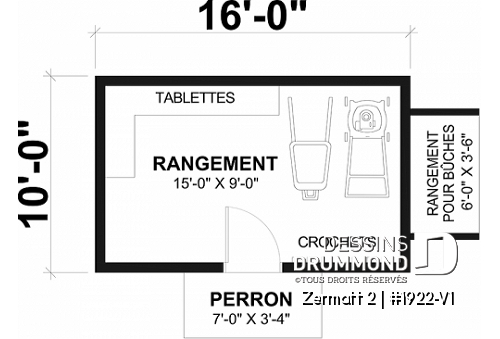 Rez-de-chaussée - Plan de remise ou cabanon, coin tablettes pour rangement, ainsi qu'un secteur propice au storage de buches - Zermatt 2