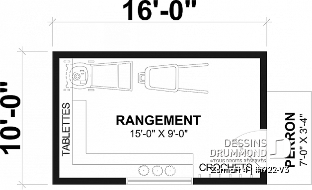 Rez-de-chaussée - Plan de remise ou cabanon, coin tablettes pour rangement, ainsi qu'un secteur propice au storage de buches - Zermatt 4