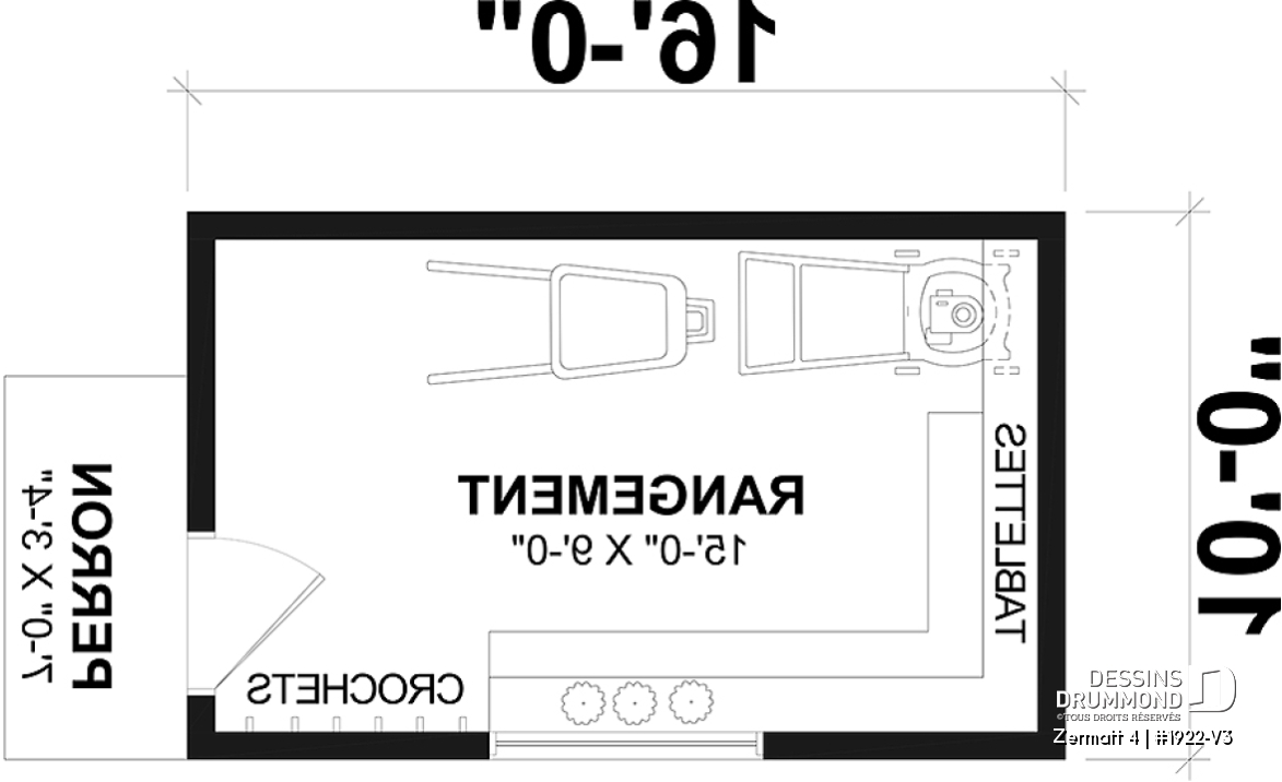 Rez-de-chaussée - Plan de remise ou cabanon, coin tablettes pour rangement, ainsi qu'un secteur propice au storage de buches - Zermatt 4