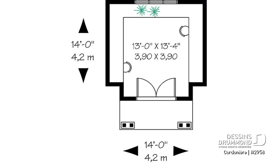 Rez-de-chaussée - Plan de remise avec architecture remarquable - Cordonière