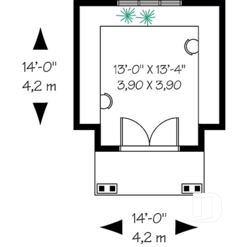 Rez-de-chaussée - Plan de remise avec architecture remarquable - Cordonière