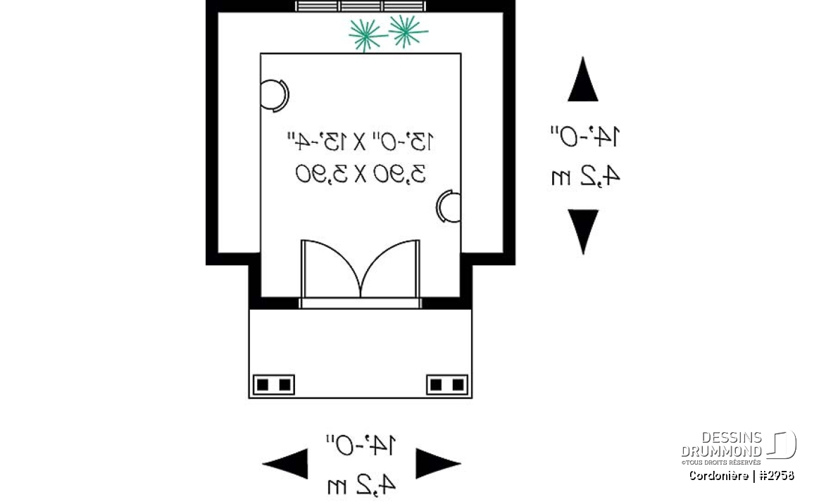 Rez-de-chaussée - Plan de remise avec architecture remarquable - Cordonière