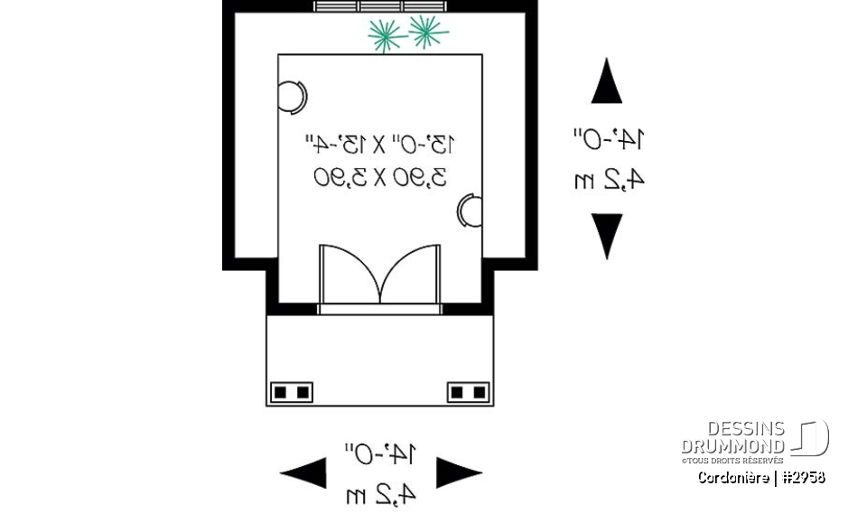 Rez-de-chaussée - Plan de remise avec architecture remarquable - Cordonière