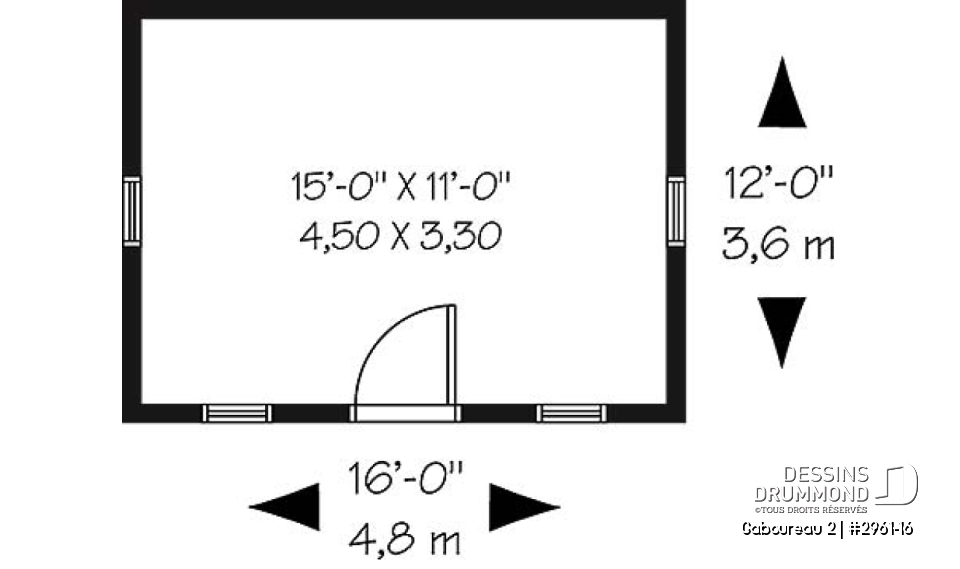 Rez-de-chaussée - Plan de petite remise fonctionnelle à coût économique et construction simple! - Gaboureau 2