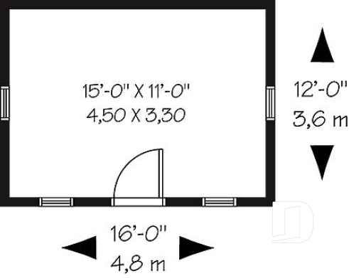 Rez-de-chaussée - Plan de petite remise fonctionnelle à coût économique et construction simple! - Gaboureau 2