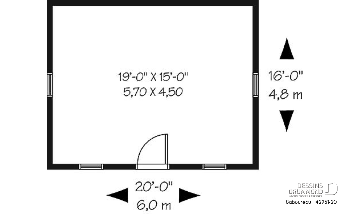 Rez-de-chaussée - Plan de remise (cabanon) traditionnelle à très bon prix - Gaboureau