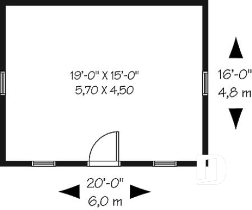 Rez-de-chaussée - Plan de remise (cabanon) traditionnelle à très bon prix - Gaboureau